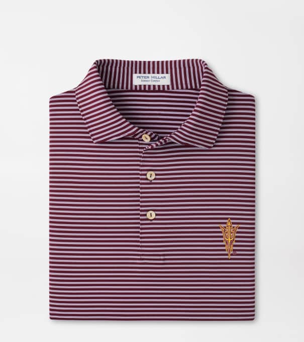 Arizona State Tiebreaker Performance Jersey Stripe Polo in Maroon3