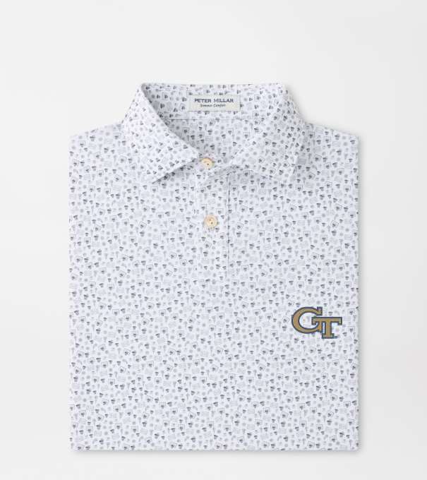 Georgia Tech Buzzer Beater Youth Performance Jersey Polo in White