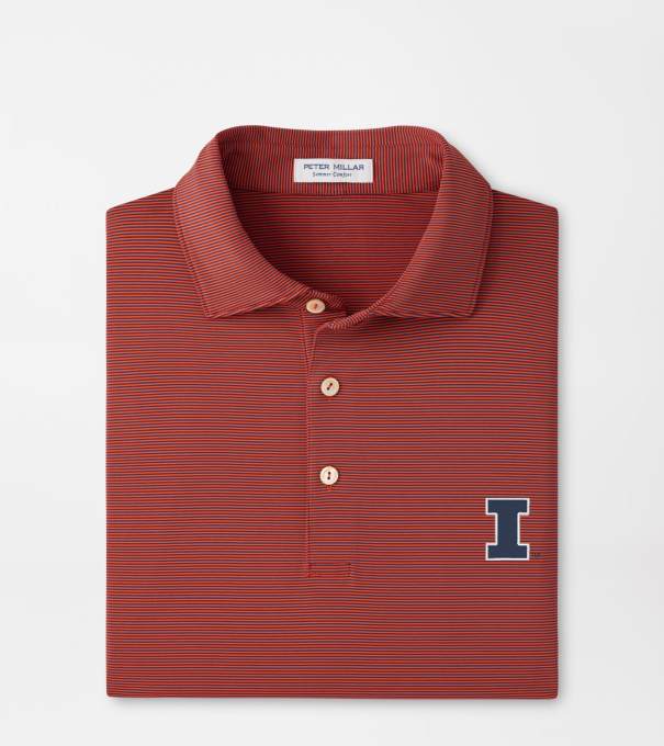 Illinois Jubilee Performance Jersey Polo in ORANGE6/NAVY