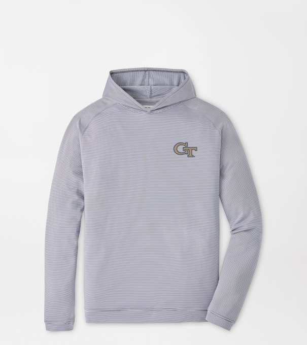 Georgia Tech Pine Sugar Stripe Performance Hoodie in Iron