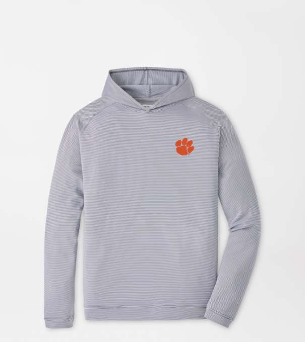 Clemson Pine Sugar Stripe Performance Hoodie in Iron