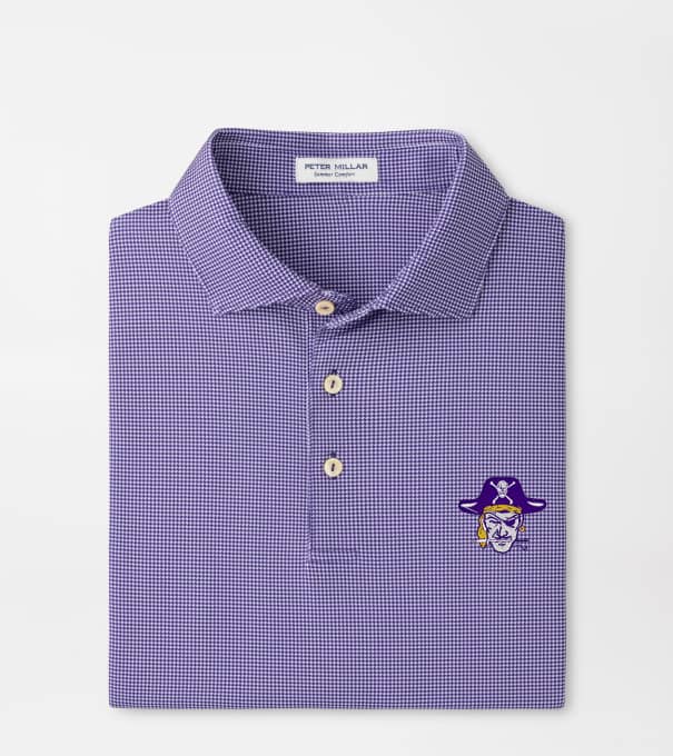 East Carolina University Vault Border Performance Jersey Polo in Purple2