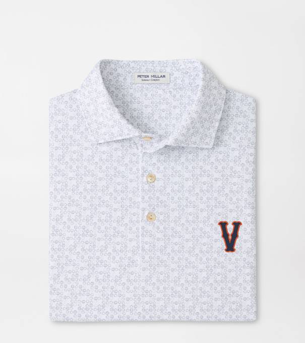 Virginia Vault Bases Loaded Performance Jersey Polo in White