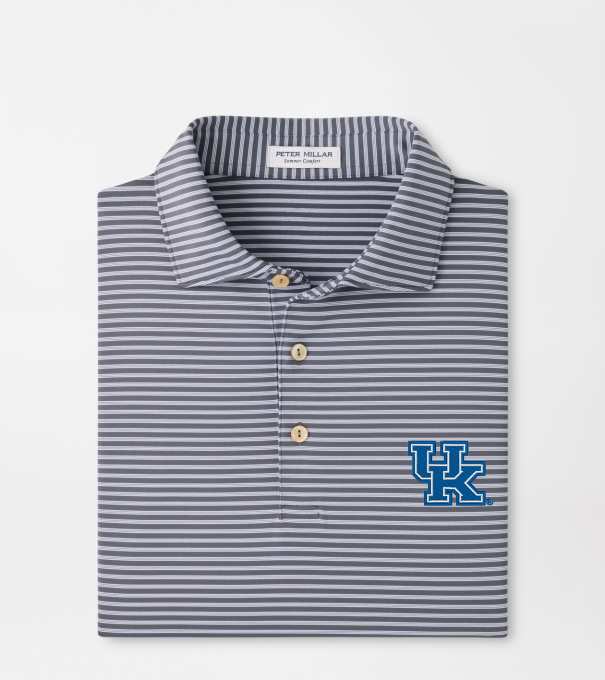 Kentucky Tiebreaker Performance Jersey Stripe Polo in Iron
