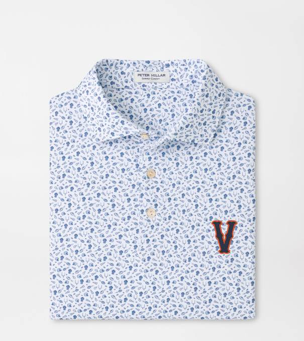 Virginia Vault Kick Off Performance Jersey Polo in Blue Frost