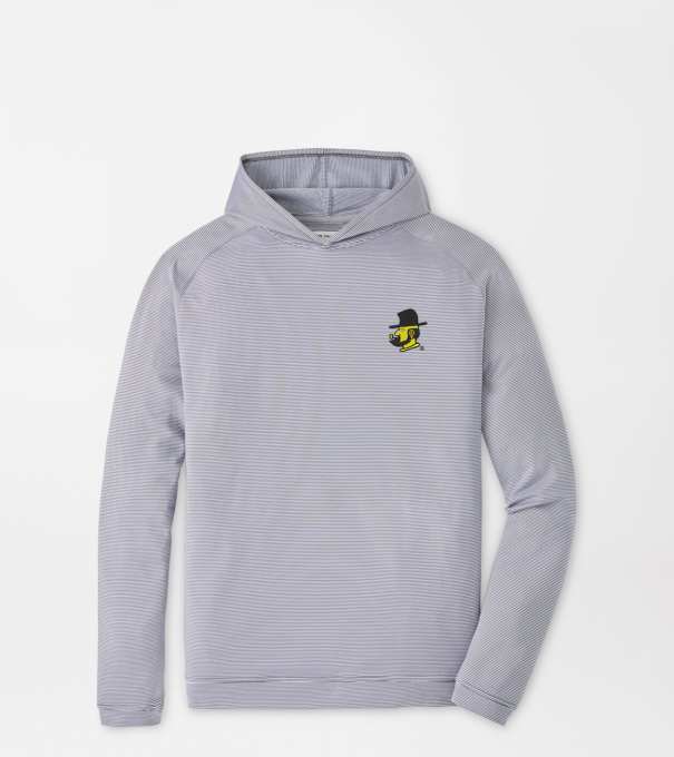 Appalachian State Yosef Pine Sugar Stripe Performance Hoodie in Iron