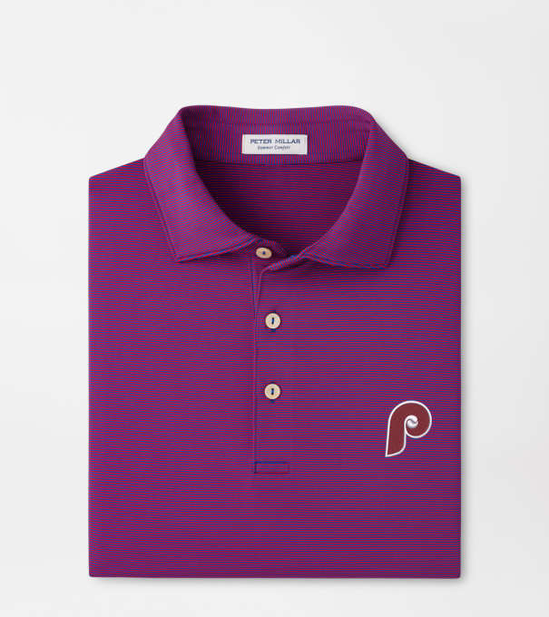 Cooperstown Philadelphia Phillies Jubilee Performance Jersey Polo in Blue3/Red3