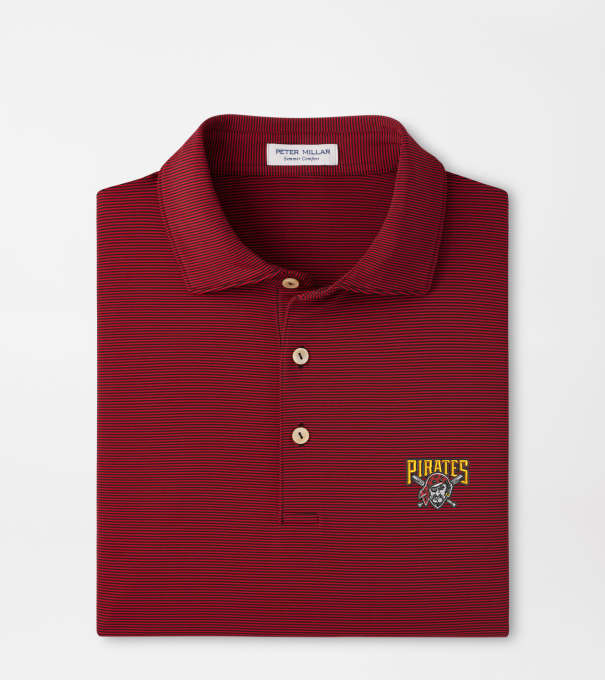 Cooperstown Pittsburgh Pirates Jubilee Performance Jersey Polo in Black / Red3