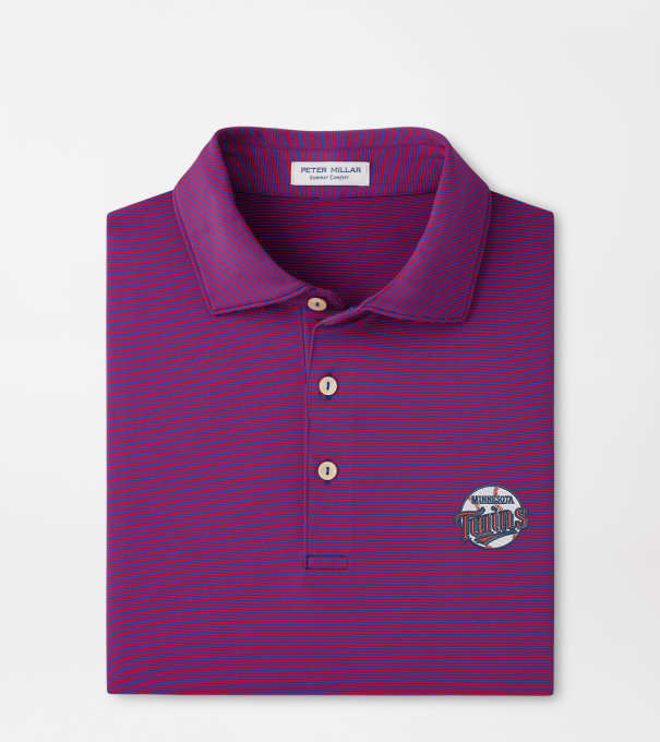 Cooperstown Minnesota Twins Jubilee Performance Jersey Polo in Blue3/Red3