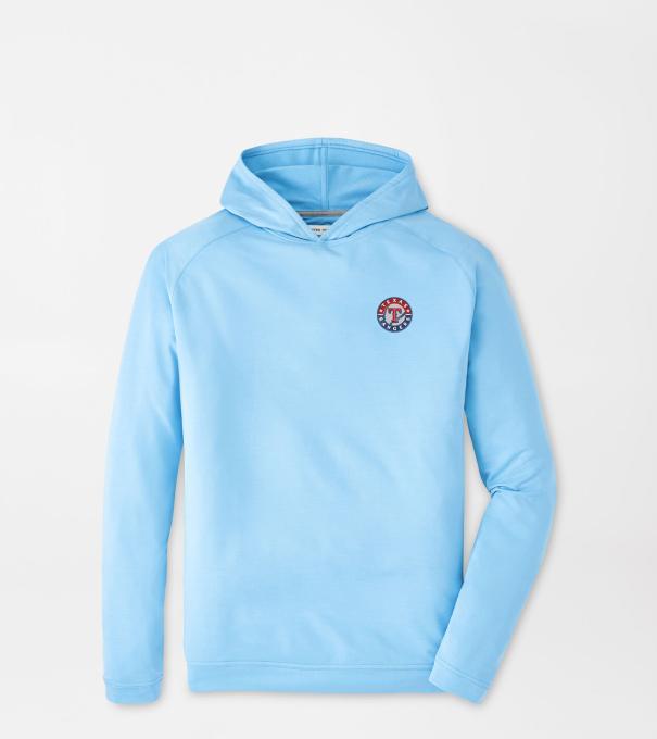 Cooperstown Texas Rangers Pine Performance Hoodie in Cottage Blue