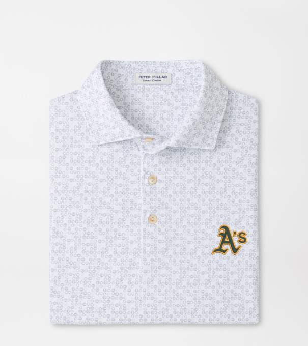 Athletics Bases Loaded Performance Jersey Polo in White