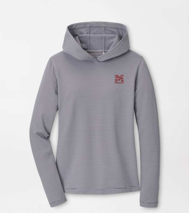 Morehouse College Women's Pine Sugar Stripe Performance Hoodie in Iron