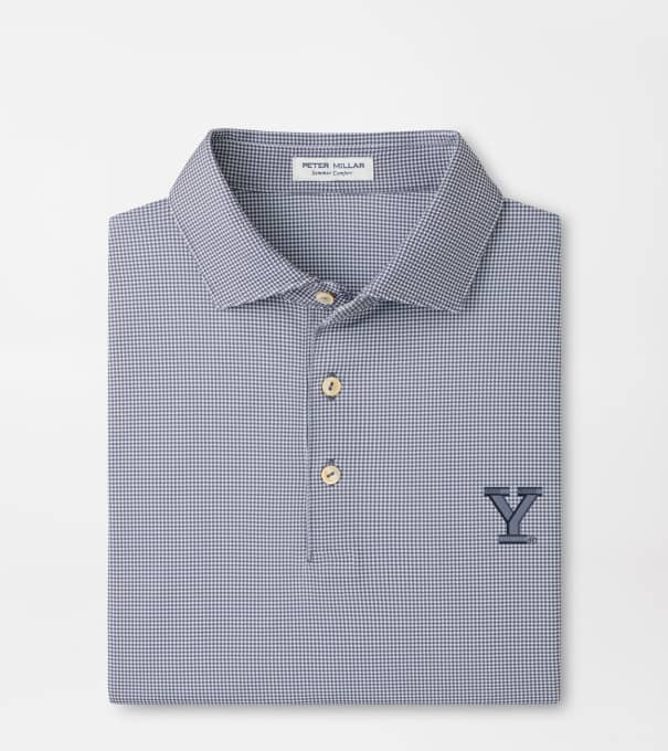 Yale Border Performance Jersey Polo in Iron