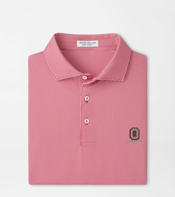 The Ohio State University Vault Border Performance Jersey Polo in Red3