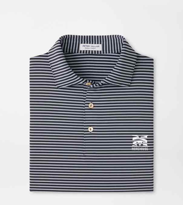 Morehouse College Tiebreaker Performance Jersey Stripe Polo in Black
