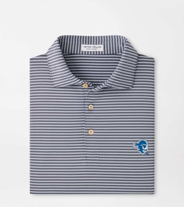 Seton Hall Tiebreaker Performance Jersey Stripe Polo in Iron