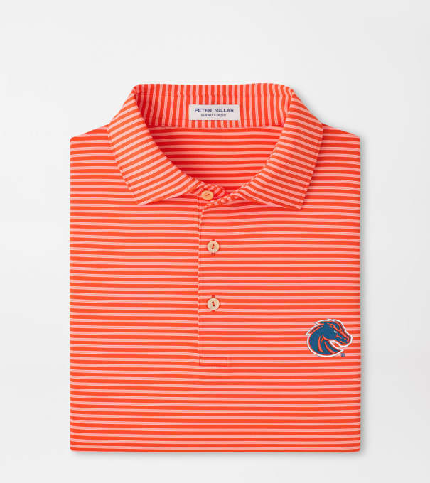 Boise State Tiebreaker Performance Jersey Stripe Polo in Orange6