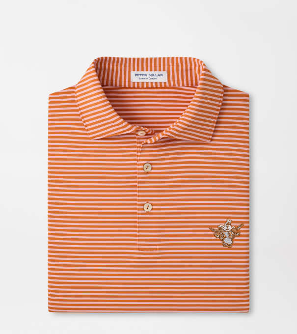 Texas Vault Tiebreaker Performance Jersey Stripe Polo in Rust1
