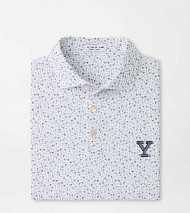 Yale Buzzer Beater Performance Jersey Polo in White