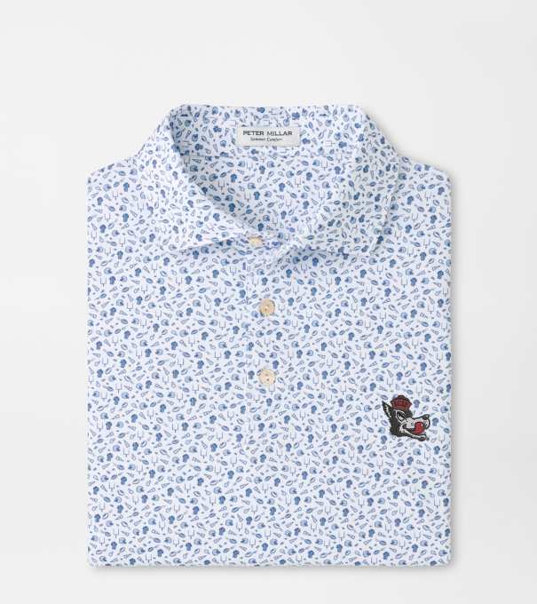 NC State Vault Kick Off Performance Jersey Polo in Blue Frost