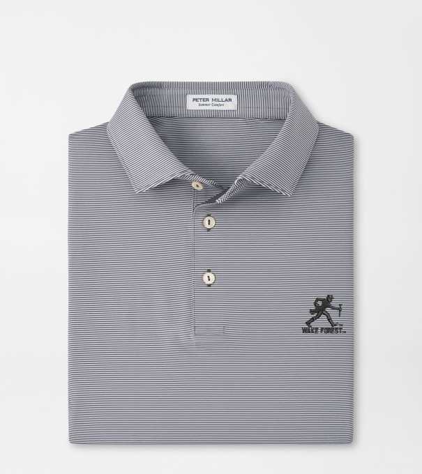 Wake Forest Walking Deacon Jubilee Stripe Performance Polo in Iron