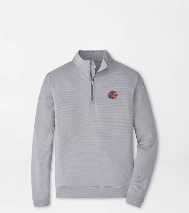 Boise State Perth Sugar Stripe Performance Quarter-Zip in Iron/White
