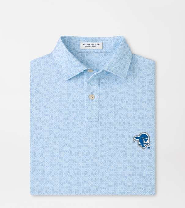 Seton Hall Bases Loaded Youth Performance Jersey Polo in PALE BLUE