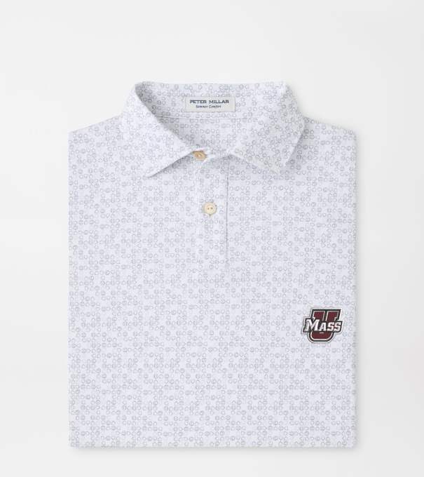 UMass Bases Loaded Youth Performance Jersey Polo in White