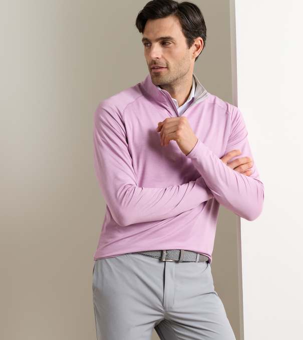 Stealth Performance Quarter-Zip in SOFT ORCHID