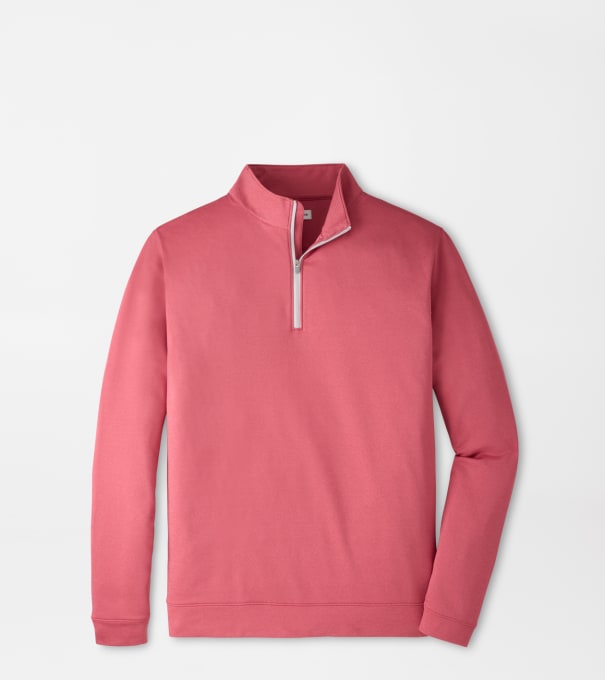 Perth M&eacute;lange Performance Quarter-Zip in RED CORAL