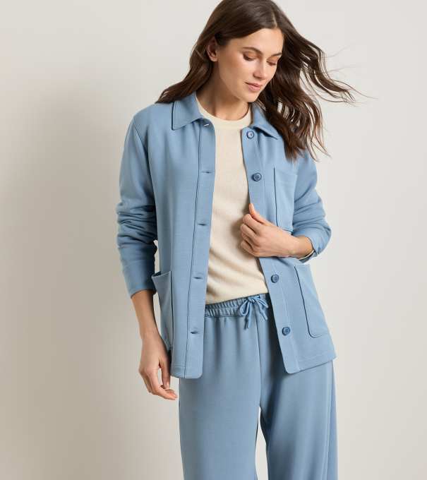Flora Knit Chore Coat in RAINWATER