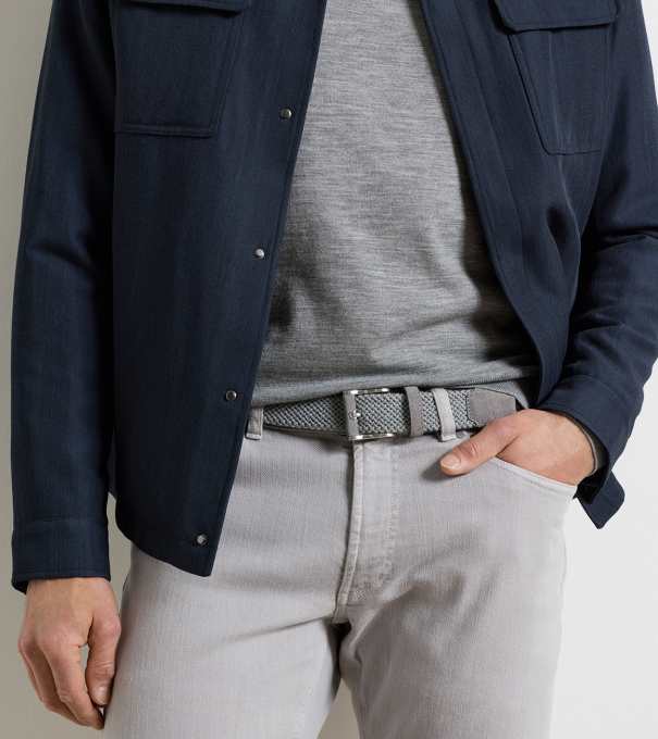 Crafted Woven Belt in Nickel