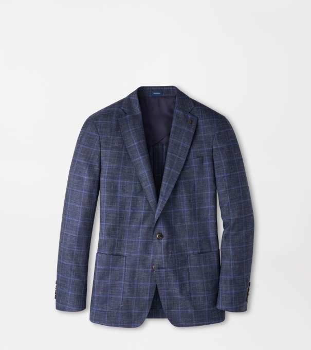 Bradford Windowpane Soft Jacket in Navy