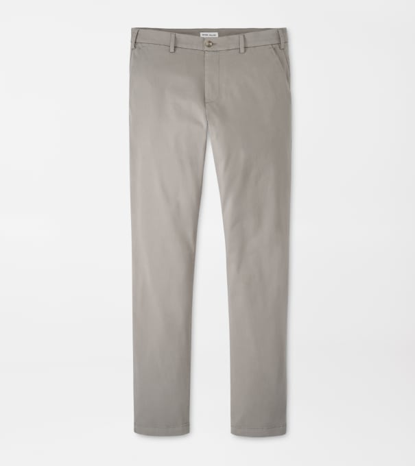 Signature Sateen Flat Front Trouser in Gale Grey