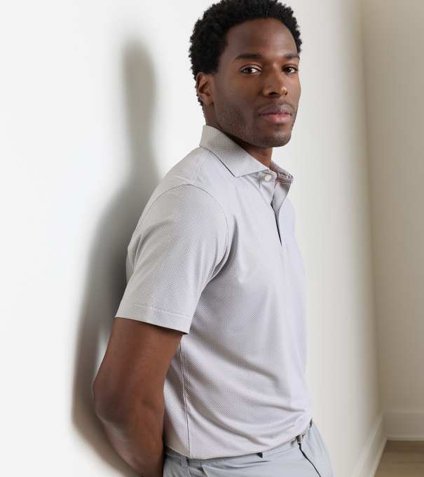 Caldara Performance Jersey Polo in White