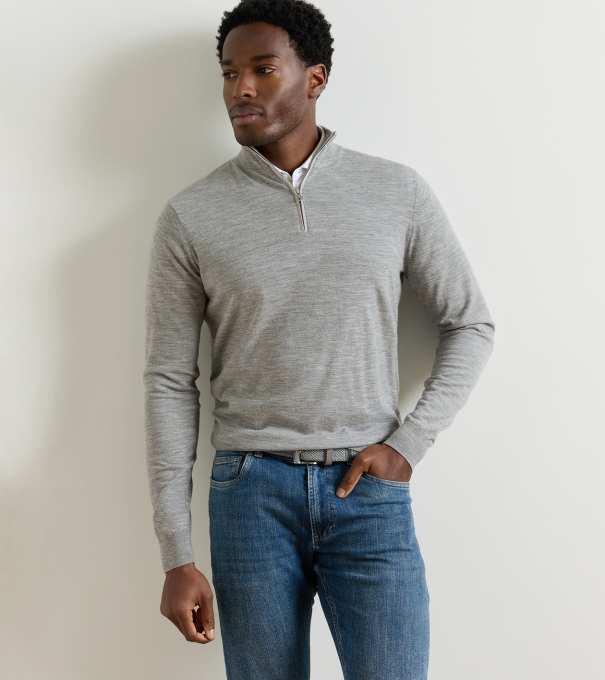 Excursionist Flex Quarter-Zip Sweater in Gale Grey