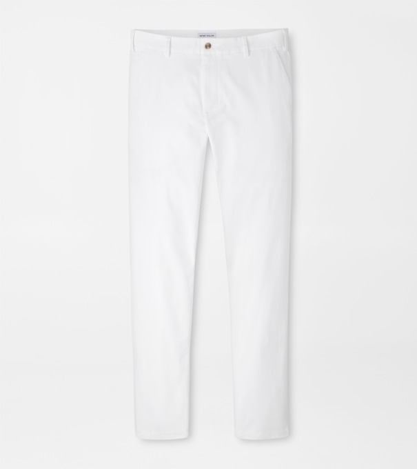 Signature Sateen Flat Front Trouser in OPTIC WHITE