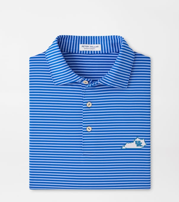 Kentucky Vault Tiebreaker Performance Jersey Stripe Polo in Blue3