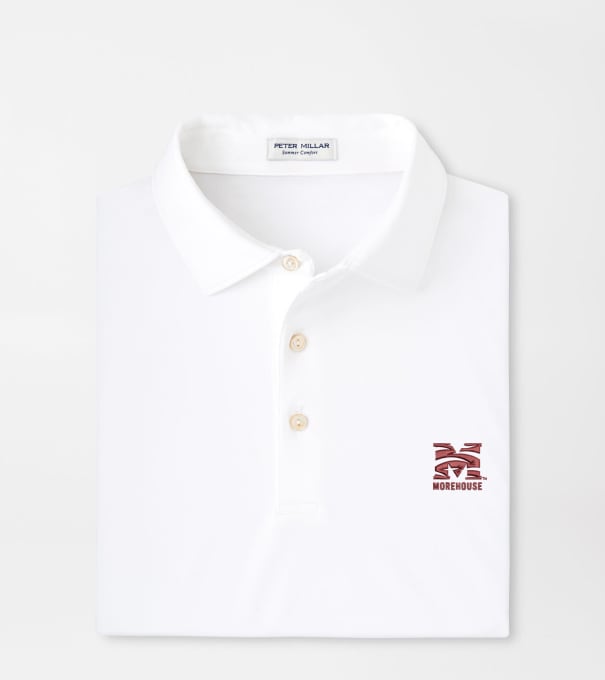 Morehouse College Solid Performance Jersey Polo in White