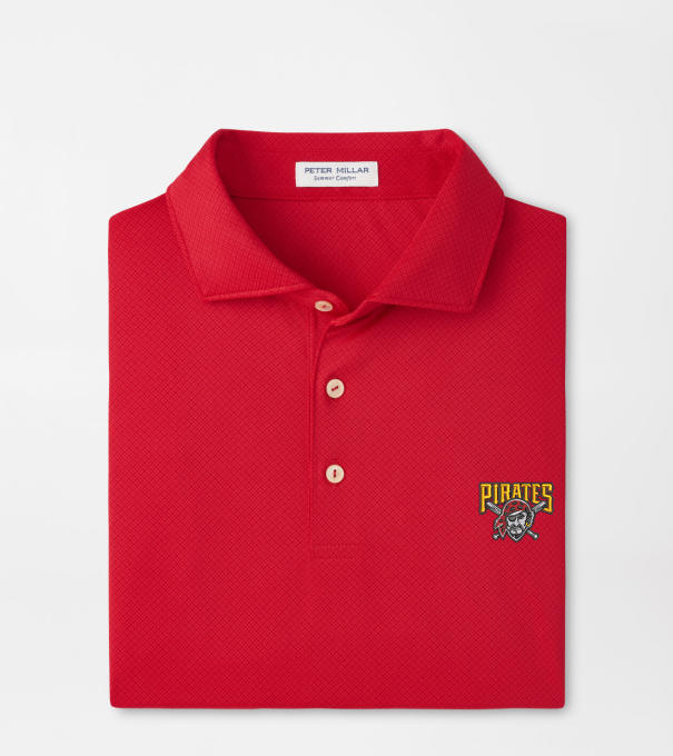 Cooperstown Pittsburgh Pirates Hugo Performance Jersey Polo in Red3
