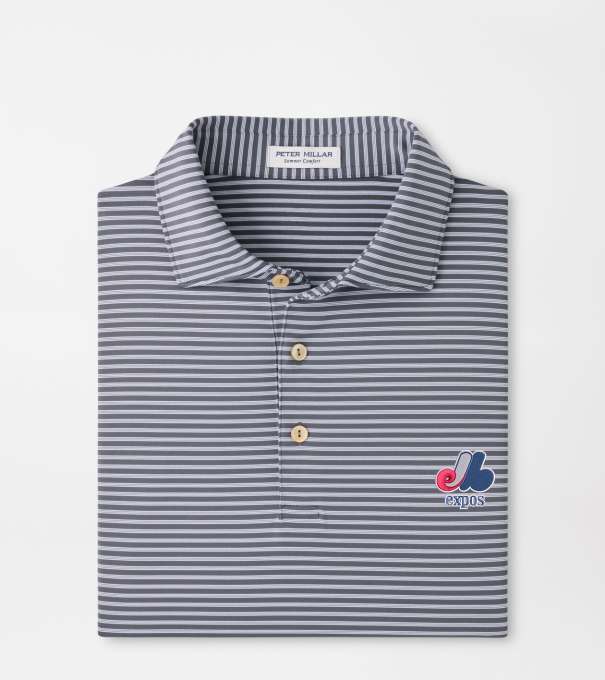 Cooperstown Montreal Expos Tiebreaker Performance Jersey Stripe Polo in Iron