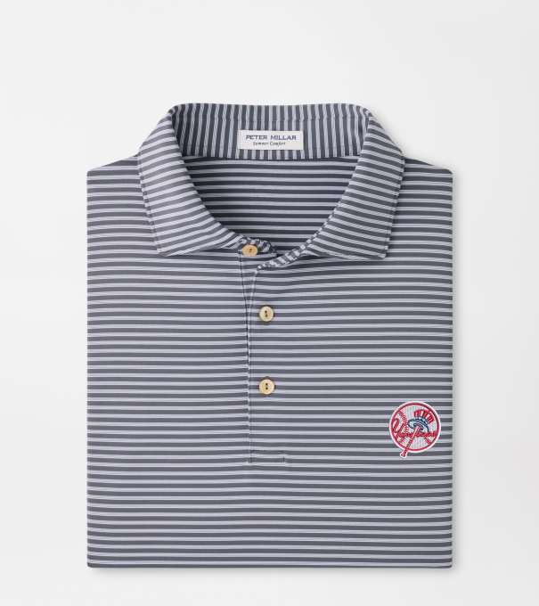 Cooperstown New York Yankees Tiebreaker Performance Jersey Stripe Polo in Iron