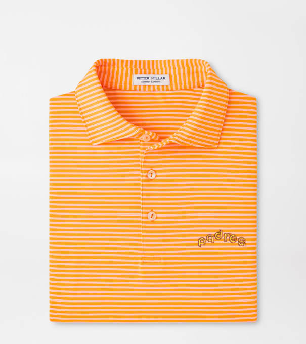 Cooperstown San Diego Padres Tiebreaker Performance Jersey Stripe Polo in Orange1