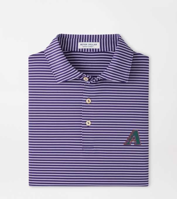 Cooperstown Arizona Diamondbacks Tiebreaker Performance Jersey Stripe Polo in Purple2