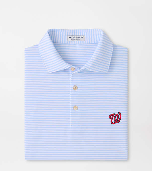 Washington Nationals Tiebreaker Performance Jersey Stripe Polo in White