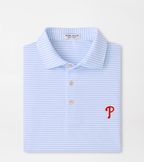 Philadelphia Phillies Tiebreaker Performance Jersey Stripe Polo in White