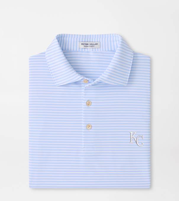 Kansas City Royals Tiebreaker Performance Jersey Stripe Polo in White