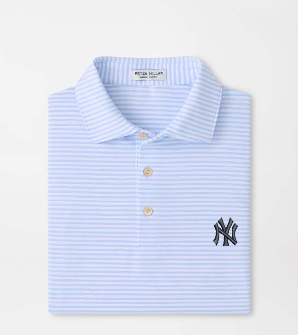 New York Yankees Tiebreaker Performance Jersey Stripe Polo in White