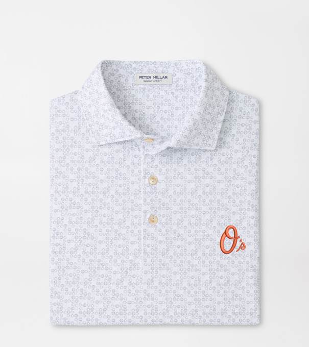 Cooperstown Baltimore Orioles Bases Loaded Performance Jersey Polo in White