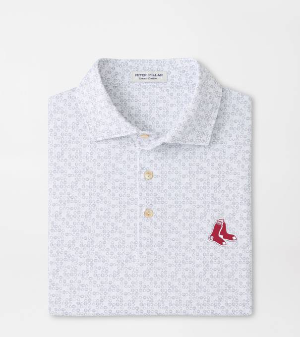 Cooperstown Boston Red Sox Bases Loaded Performance Jersey Polo in White
